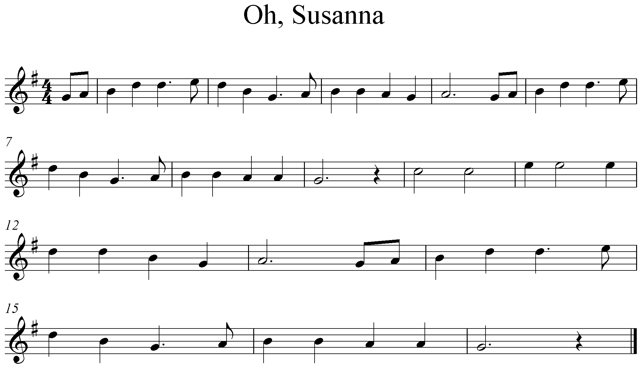 noten oh susanna